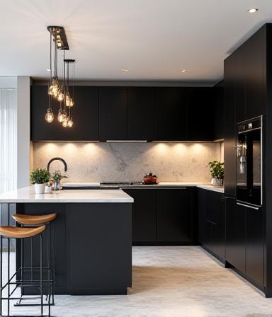 Bespoke modern kitchen installation