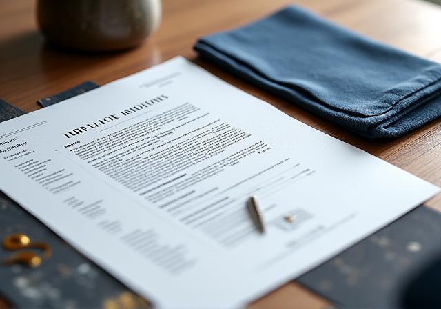 Architectural blueprints and contract papers on a designer desk