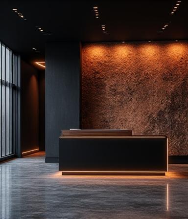 Sleek commercial tech office design